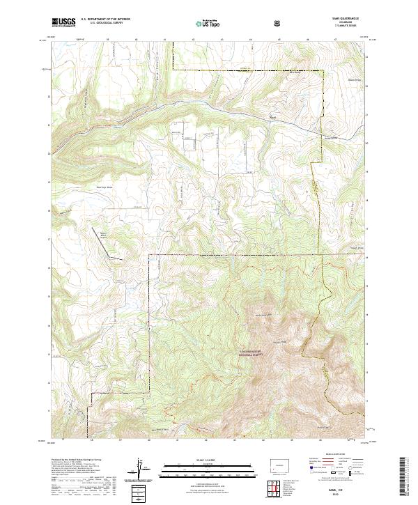 US Topo 7.5-minute map for Sams CO