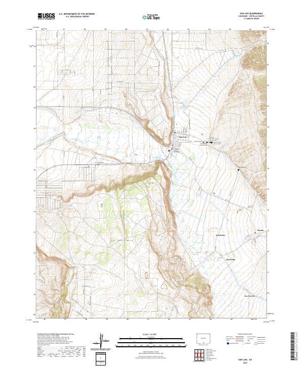 US Topo 7.5-minute map for San Luis CO