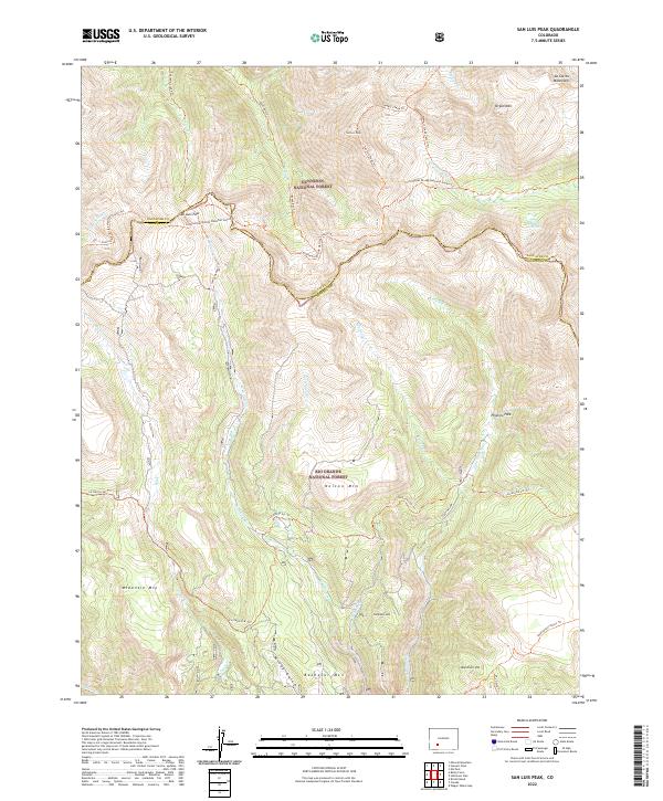 US Topo 7.5-minute map for San Luis Peak CO