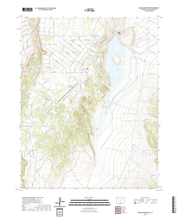 US Topo 7.5-minute map for Sanchez Reservoir CO