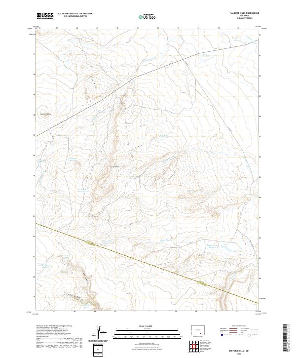 US Topo 7.5-minute map for Sanford Hills CO