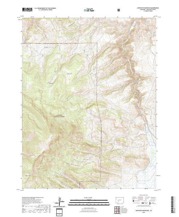 US Topo 7.5-minute map for Sawtooth Mountain CO