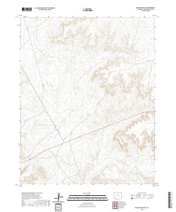 US Topo 7.5-minute map for Sentinel Peak SW CO