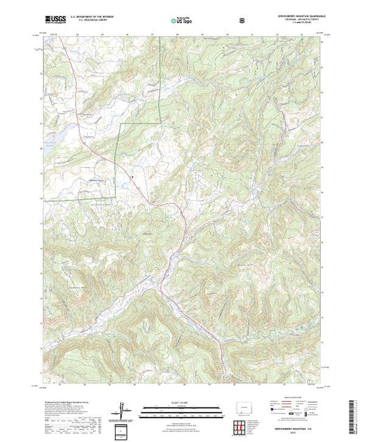 US Topo 7.5-minute map for Serviceberry Mountain CO – American Map Store