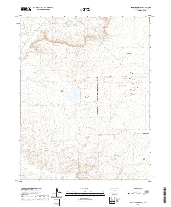 US Topo 7.5-minute map for Seven Lakes Reservoir CO