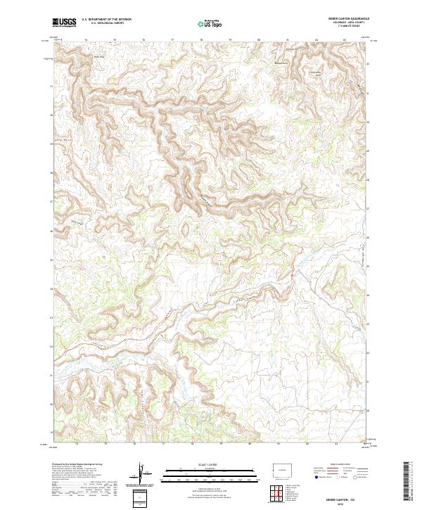 US Topo 7.5-minute map for Sieber Canyon CO