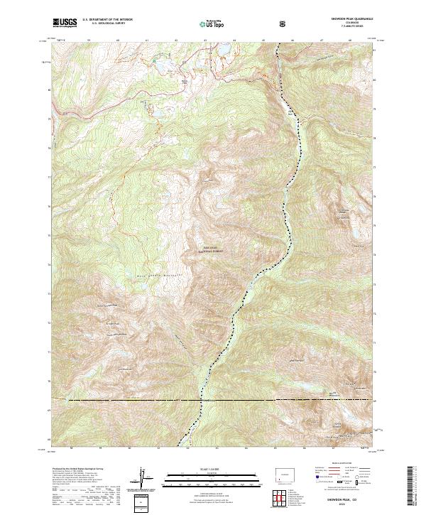 US Topo 7.5-minute map for Snowdon Peak CO