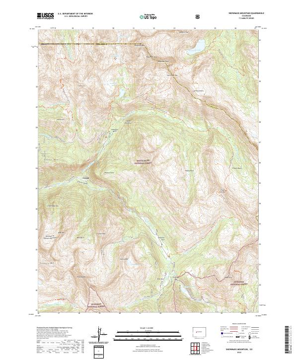 US Topo 7.5-minute map for Snowmass Mountain CO