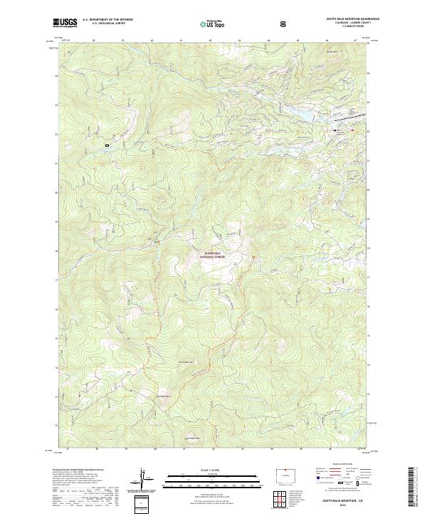 US Topo 7.5-minute map for South Bald Mountain CO