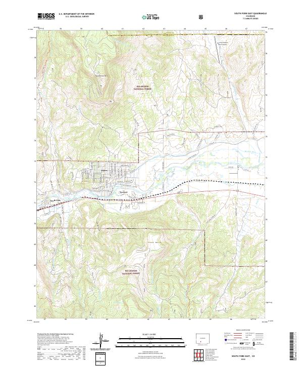 US Topo 7.5-minute map for South Fork East CO