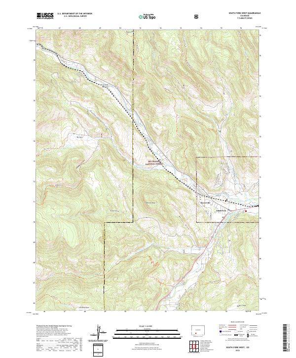 US Topo 7.5-minute map for South Fork West CO