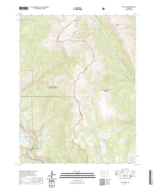 US Topo 7.5-minute map for South Peak CO