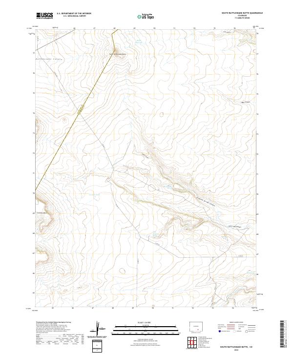 US Topo 7.5-minute map for South Rattlesnake Butte CO