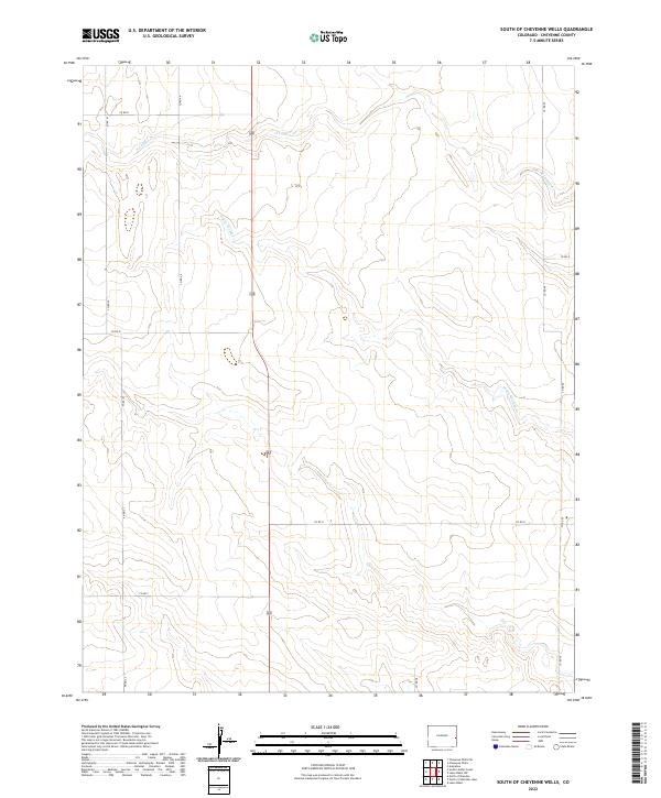 US Topo 7.5-minute map for South of Cheyenne Wells CO