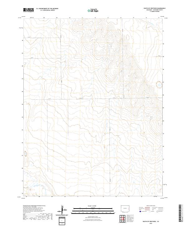 US Topo 7.5-minute map for South of Firstview CO