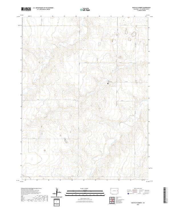 US Topo 7.5-minute map for South of Seibert CO