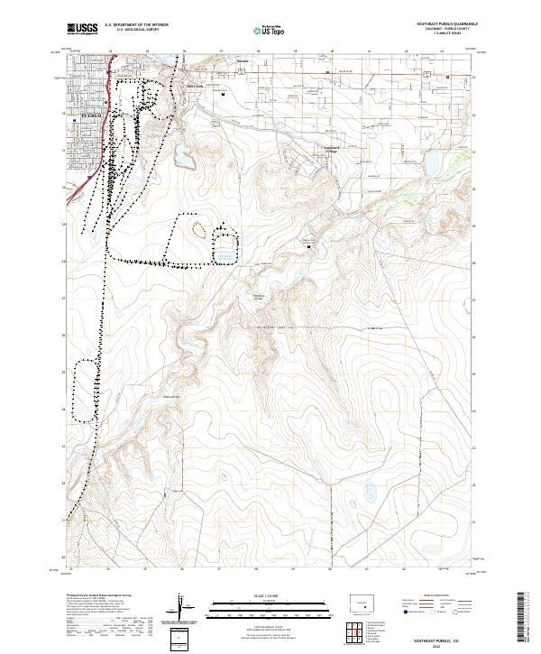 US Topo 7.5-minute map for Southeast Pueblo CO