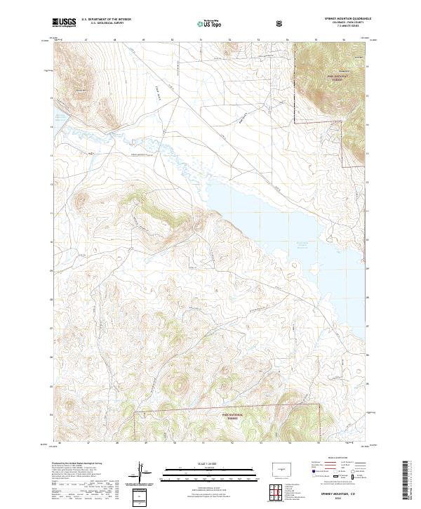 US Topo 7.5-minute map for Spinney Mountain CO