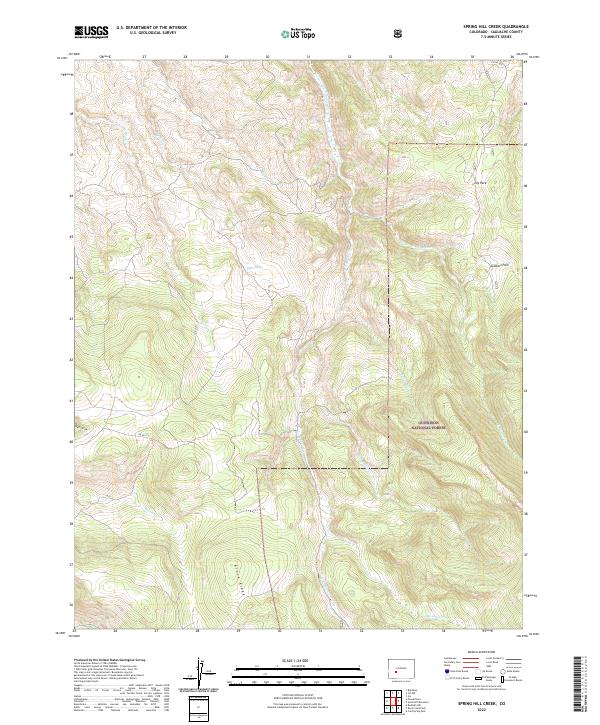 US Topo 7.5-minute map for Spring Hill Creek CO