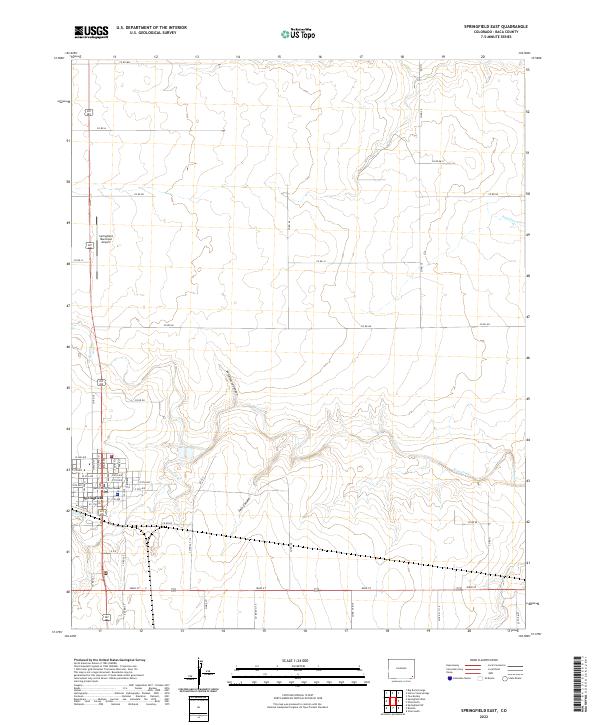 Springfield Mn Map US Topo 7.5-minute map for Springfield East CO – American Map Store