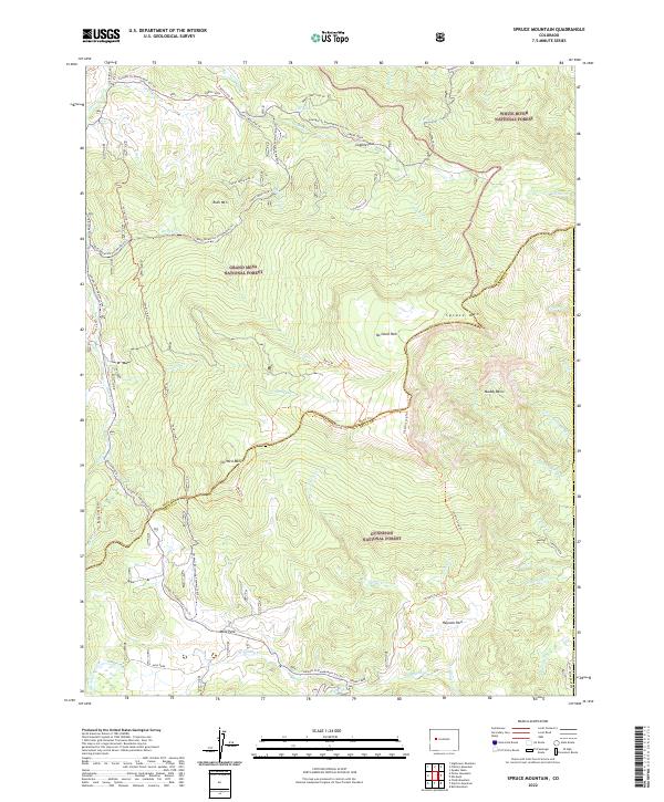 US Topo 7.5-minute map for Spruce Mountain CO