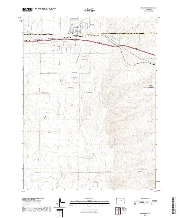 US Topo 7.5-minute map for Strasburg CO