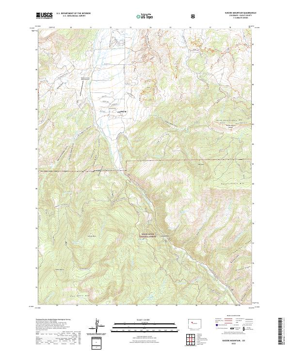US Topo 7.5-minute map for Suicide Mountain CO