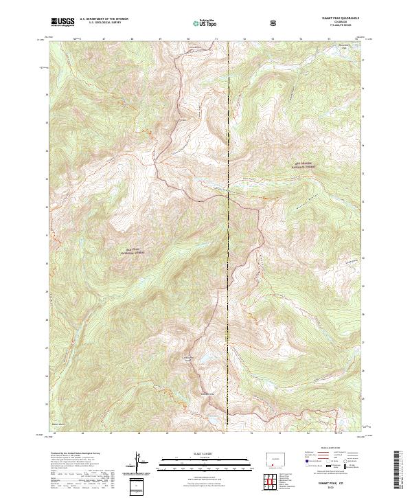 US Topo 7.5-minute map for Summit Peak CO