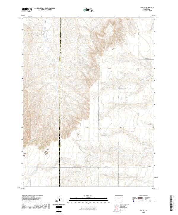 US Topo 7.5-minute map for T Draw CO