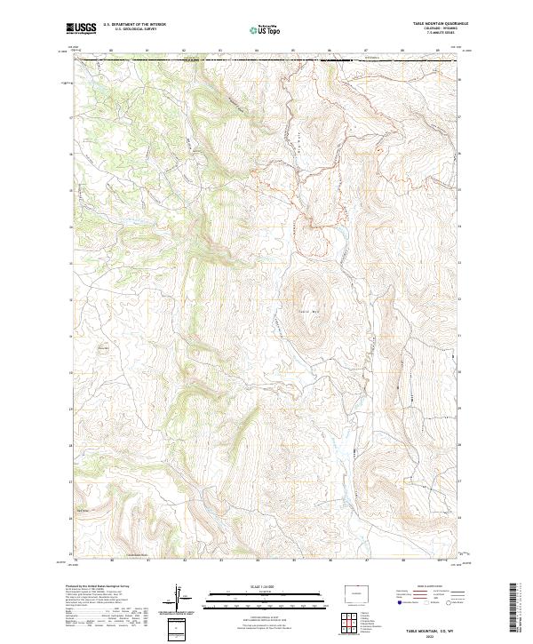US Topo 7.5-minute map for Table Mountain COWY