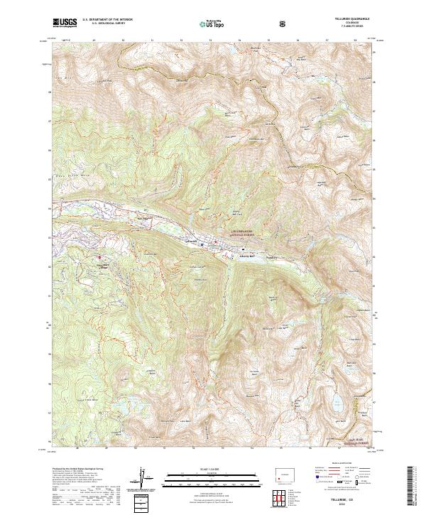 US Topo 7.5-minute map for Telluride CO