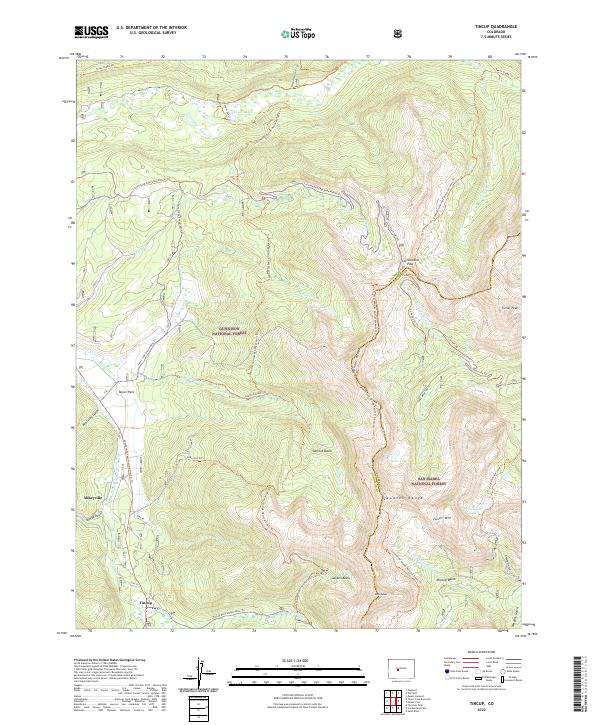 US Topo 7.5-minute map for Tincup CO