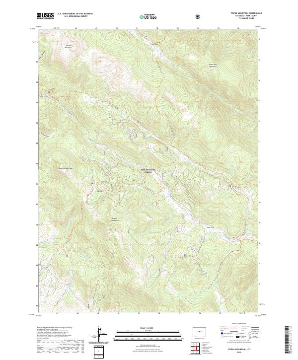 US Topo 7.5-minute map for Topaz Mountain CO
