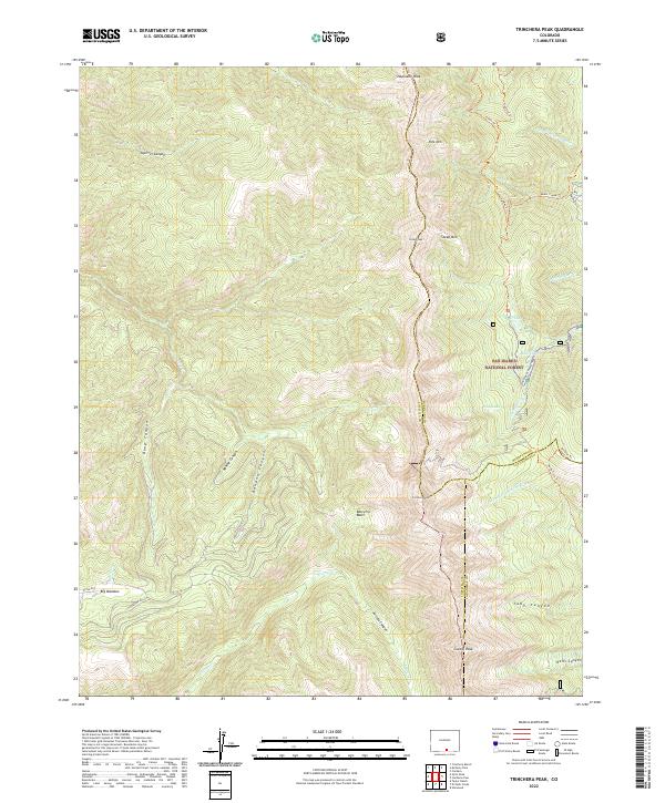US Topo 7.5-minute map for Trinchera Peak CO