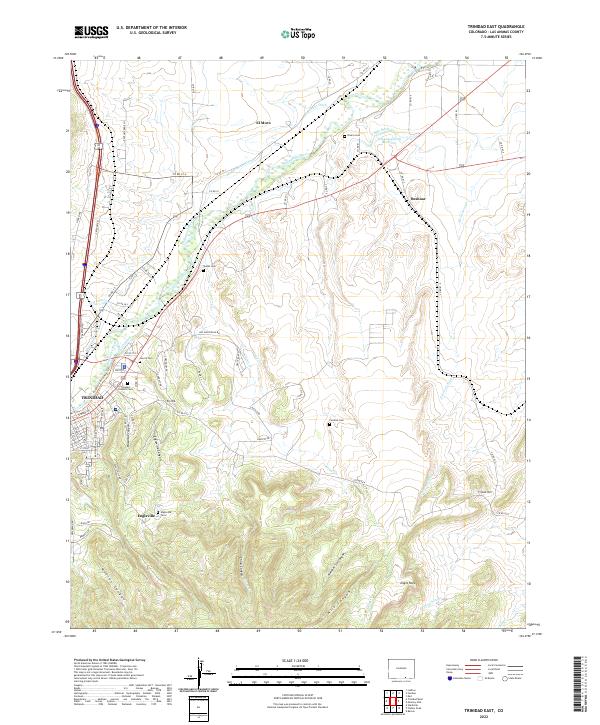 US Topo 7.5-minute map for Trinidad East CO