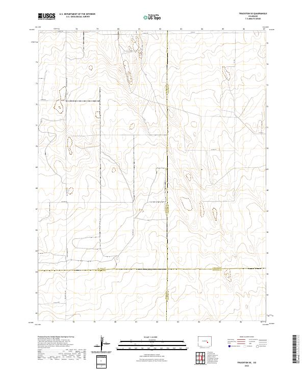 US Topo 7.5-minute map for Truckton SE CO