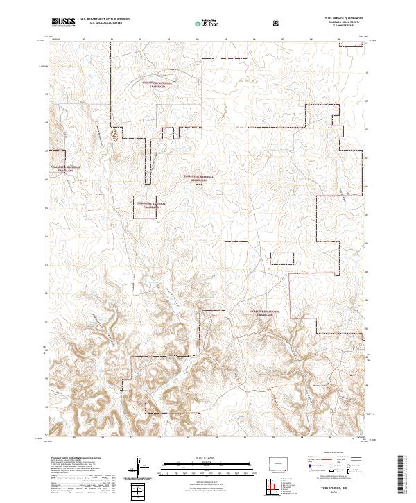 US Topo 7.5-minute map for Tubs Springs CO