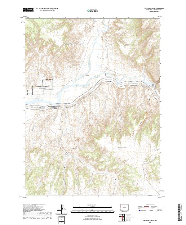 US Topo 7.5-minute map for Twelvemile Mesa CO