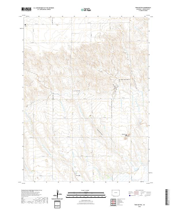 US Topo 7.5-minute map for Twin Buttes CO