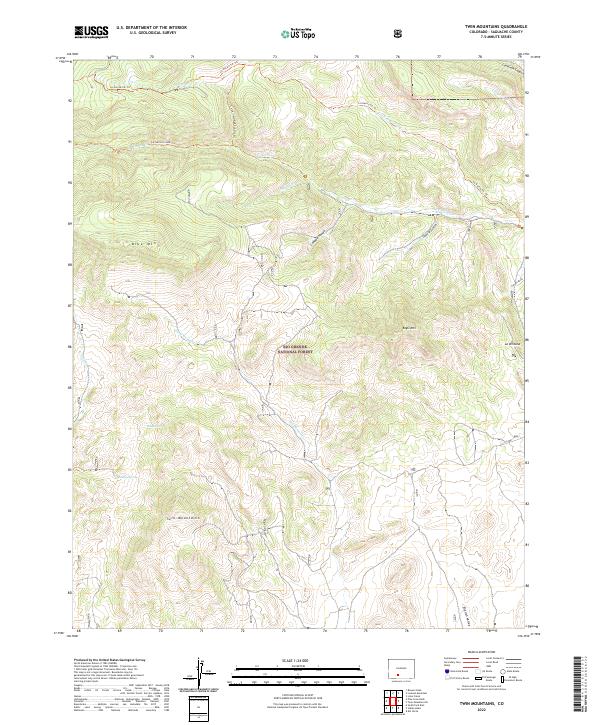 US Topo 7.5-minute map for Twin Mountains CO