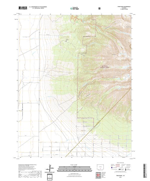 US Topo 7.5-minute map for Twin Peaks CO