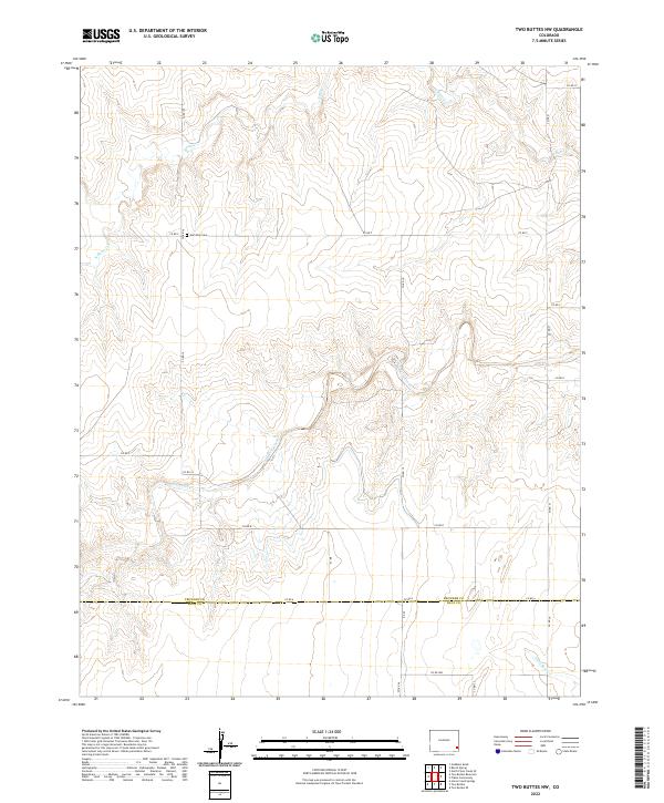 US Topo 7.5-minute map for Two Buttes NW CO