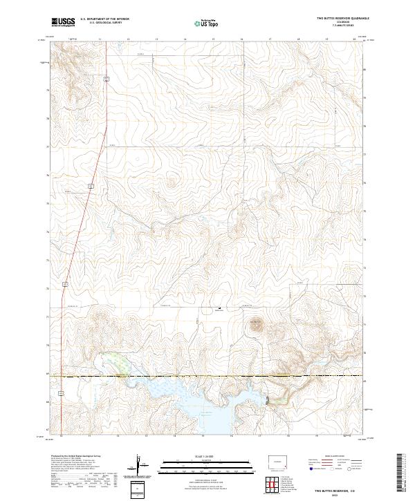 US Topo 7.5-minute map for Two Buttes Reservoir CO