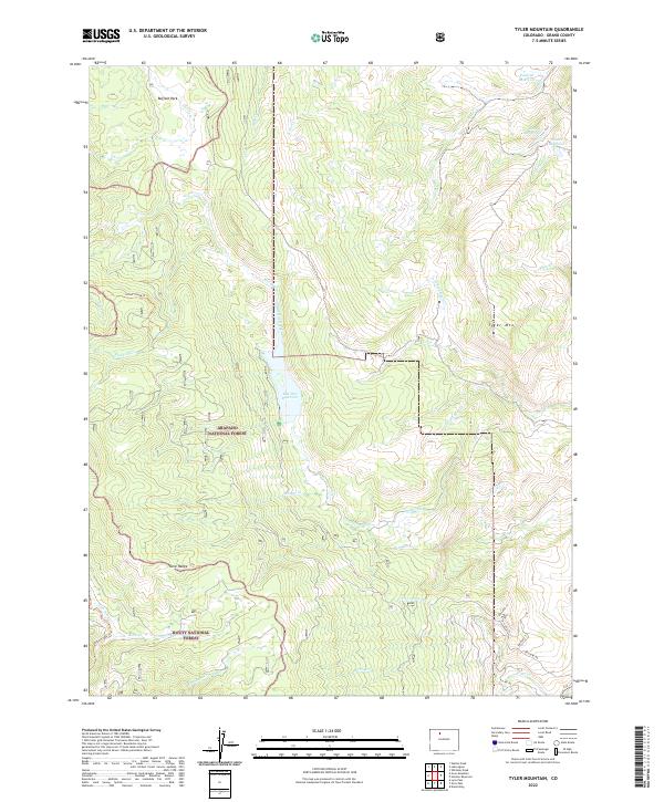 US Topo 7.5-minute map for Tyler Mountain CO