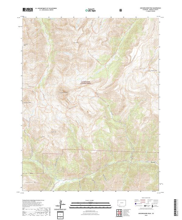 US Topo 7.5-minute map for Uncompahgre Peak CO