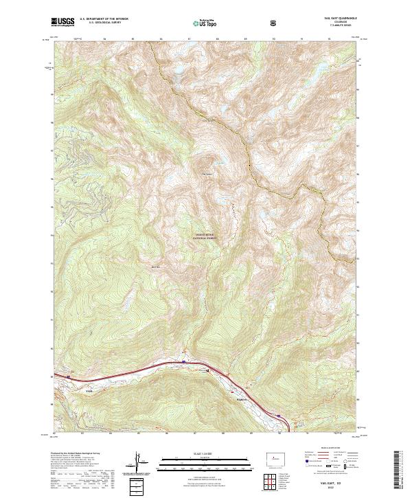 US Topo 7.5-minute map for Vail East CO