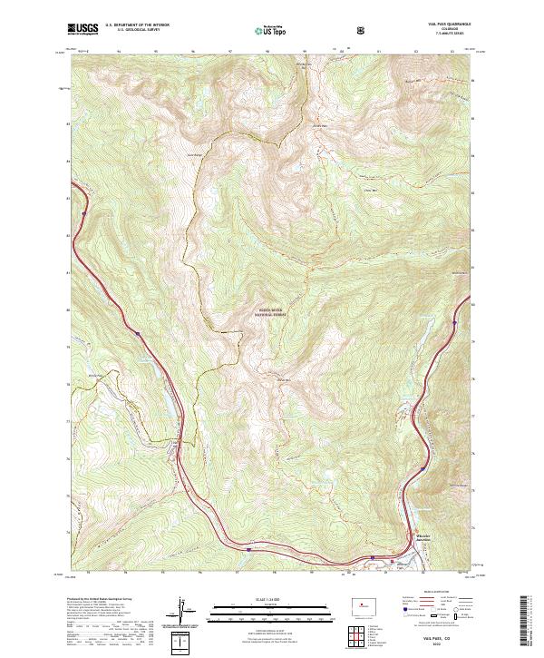 US Topo 7.5-minute map for Vail Pass CO