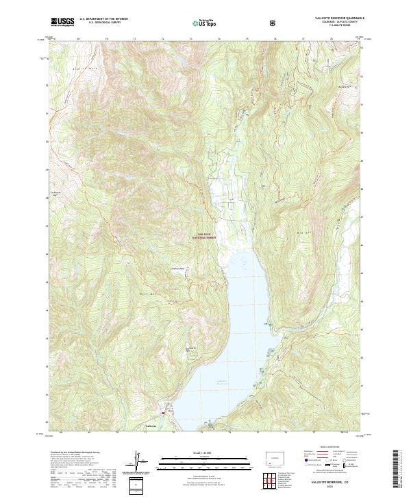 US Topo 7.5-minute map for Vallecito Reservoir CO