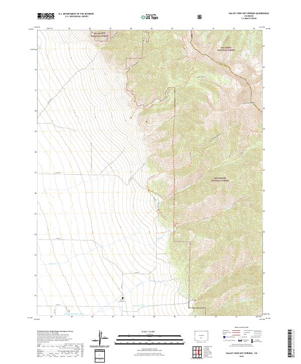 US Topo 7.5-minute map for Valley View Hot Springs CO