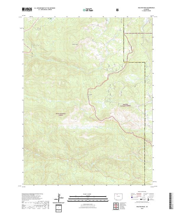 US Topo 7.5-minute map for Walton Peak CO